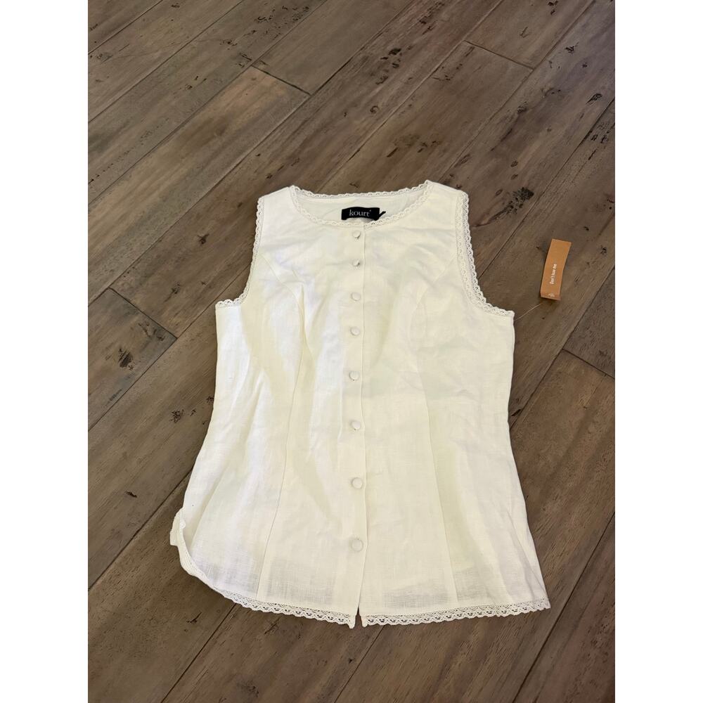 New Kourt Micah Top ivory blouse size 4 $147 - Picture 4 of 5